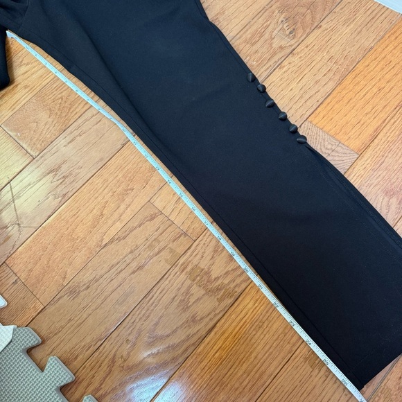 By Egreis High Waist Straight Dress Pants with Buttons & Slits Black Size Small - Picture 10 of 11